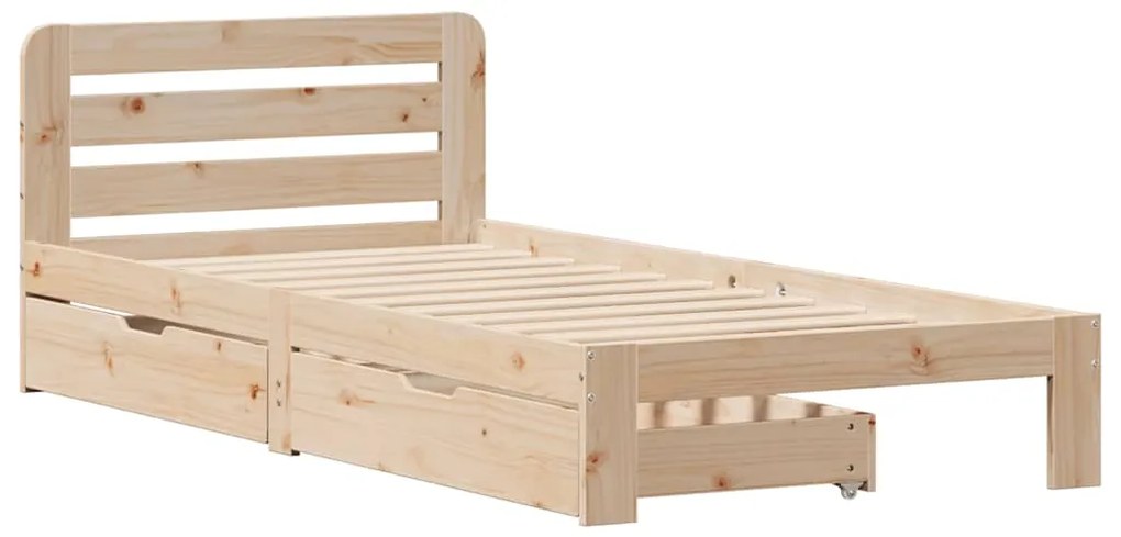 Cama sem colchão 75x190 cm madeira de pinho maciça