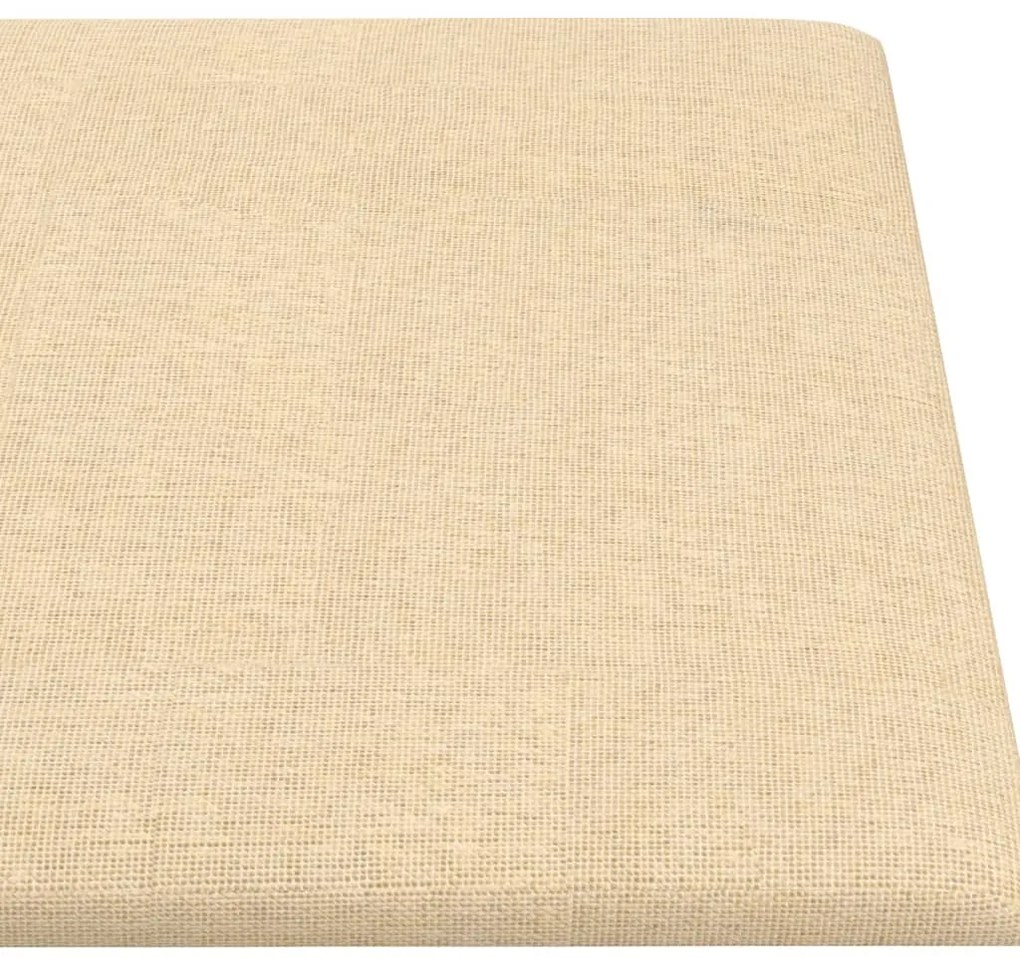 Painel de parede 12 pcs 90x15 cm tecido 1,62 m² cor creme
