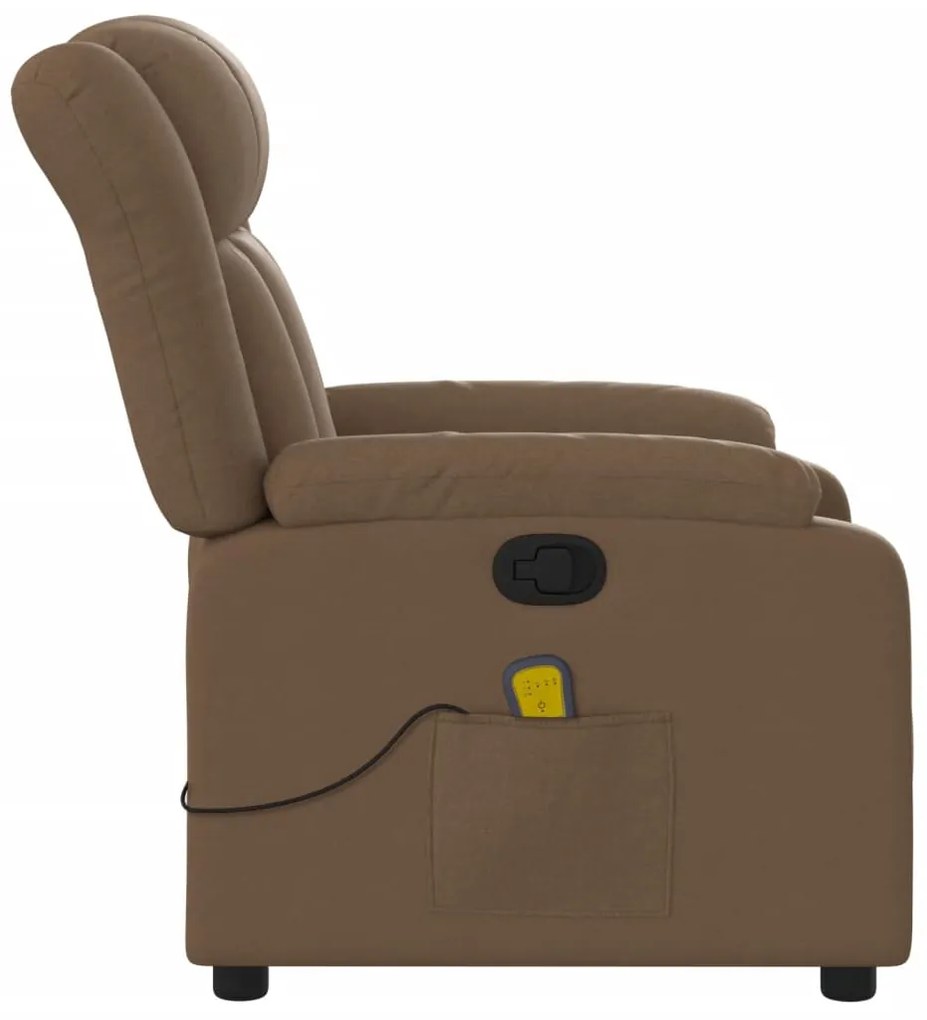 Poltrona de massagens reclinável tecido castanho