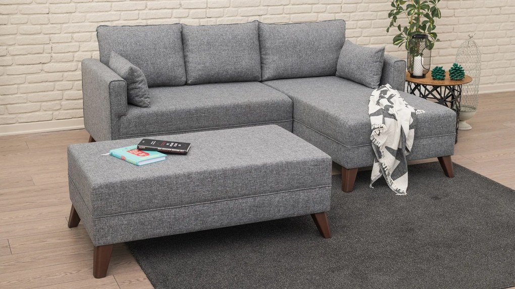Sofá-Cama de Canto Bella – Cinzento – 205 x 85 x 140 cm