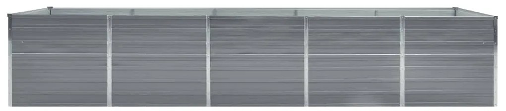 Canteiro elevado jardim aço galvanizado 400x80x45 cm cinzento