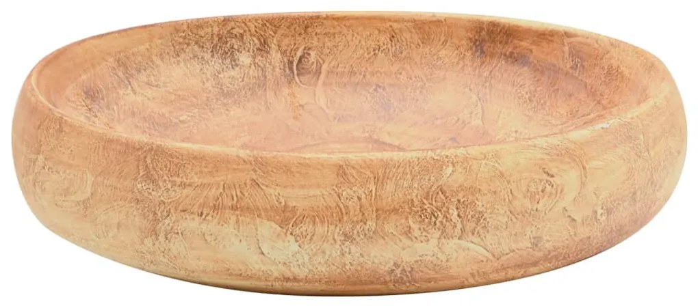 Lavatório de bancada oval 59x40x15 cm cerâmica castanho