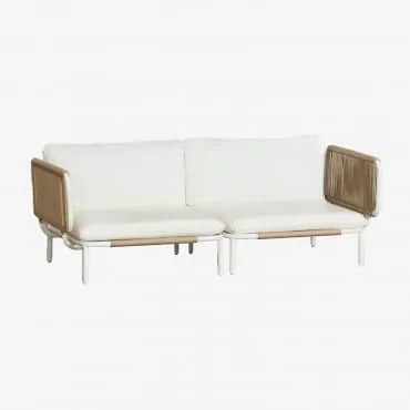 Sofá Modular De Jardim De 2 Peças Com 2 Módulos De Canto Em Aço Roubly Beige De Amêndoa - Sklum