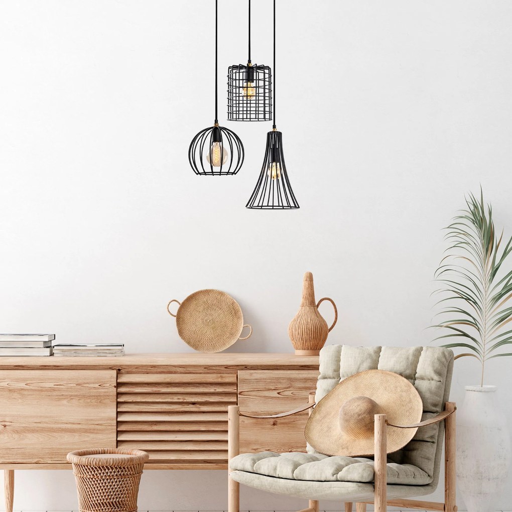 Candeeiro Teltrio – Preto Antique – 52 x 41 x 49-129 cm