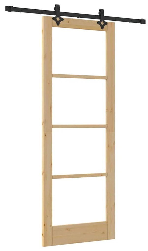 Conjunto de Porta Deslizante vidaXL com Ferragens 78x211 cm Madeira Só