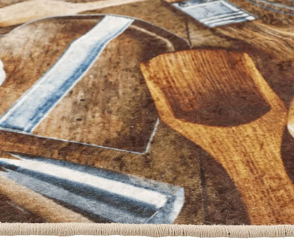 Tapete de cozinha lavável antiderrapante 60x180 cm multicor