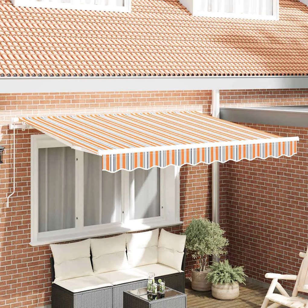 vidaXL Toldo Retrátil Multicolor 250 x 200 cm tecido