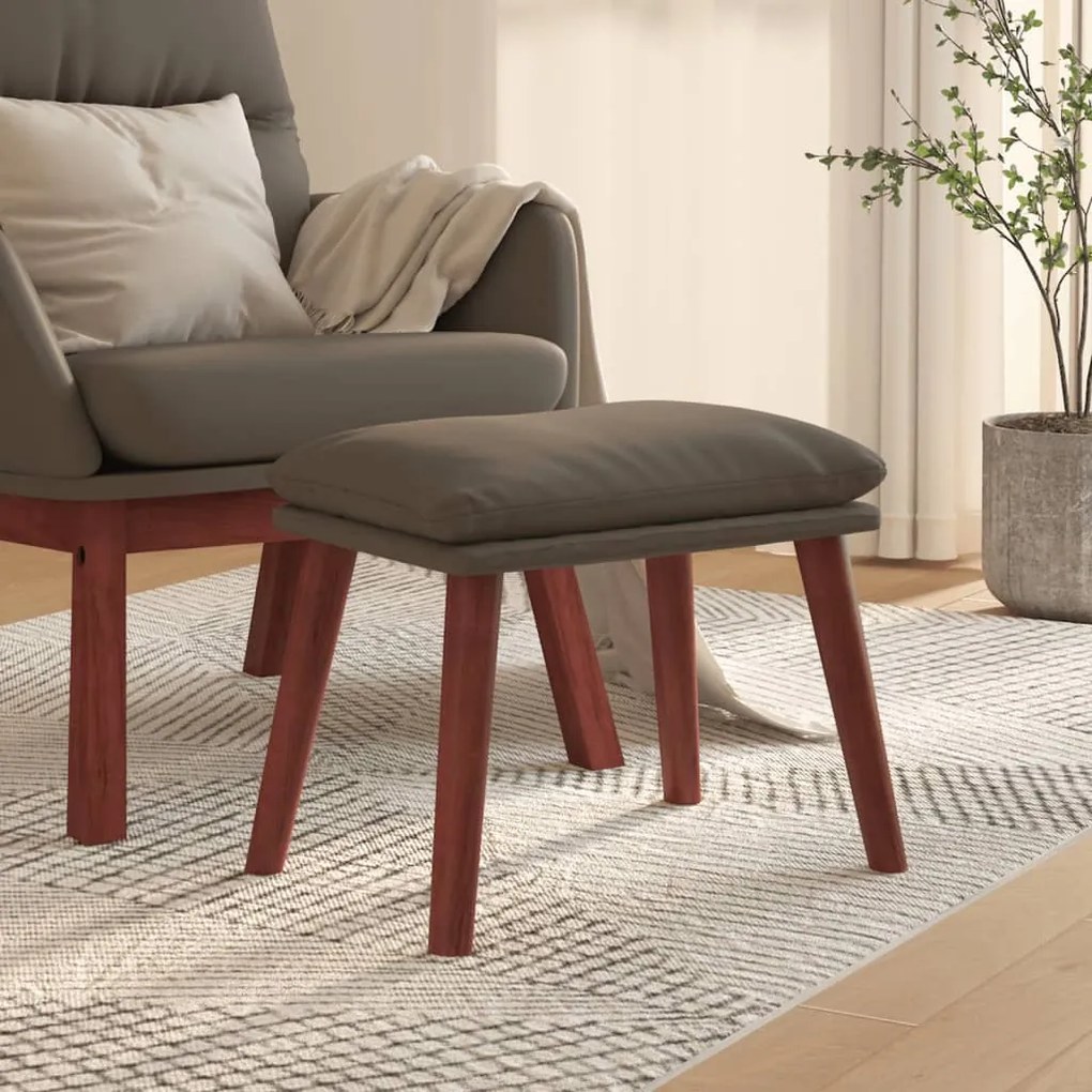 vidaXL Apoio de pés 45x29,5x35 cm couro artificial cinzento