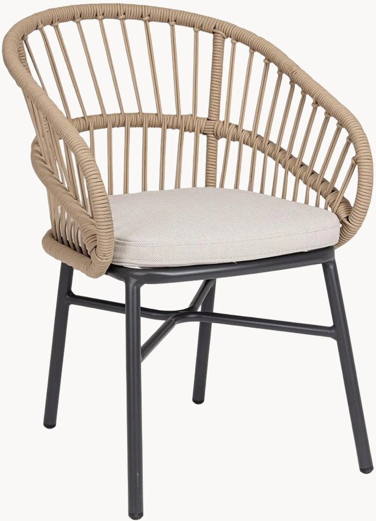 Cadeiras de jardim empilháveis com braços Odivelas, conjunto de 2