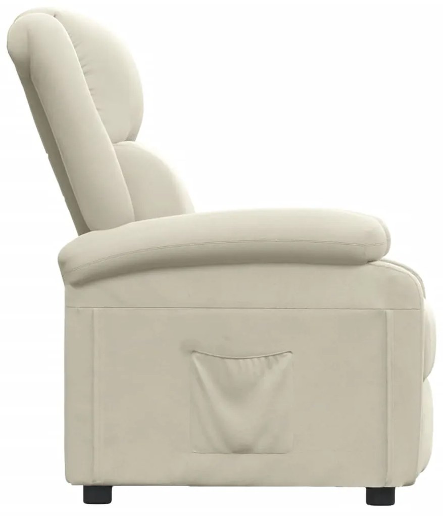 Poltrona reclinável veludo cor creme