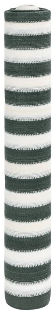 vidaXL Rede de privacidade PEAD 75 g/m² 2x10 m verde e branco