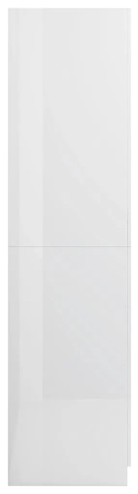 Roupeiro 80x52x180 cm contraplacado branco brilhante