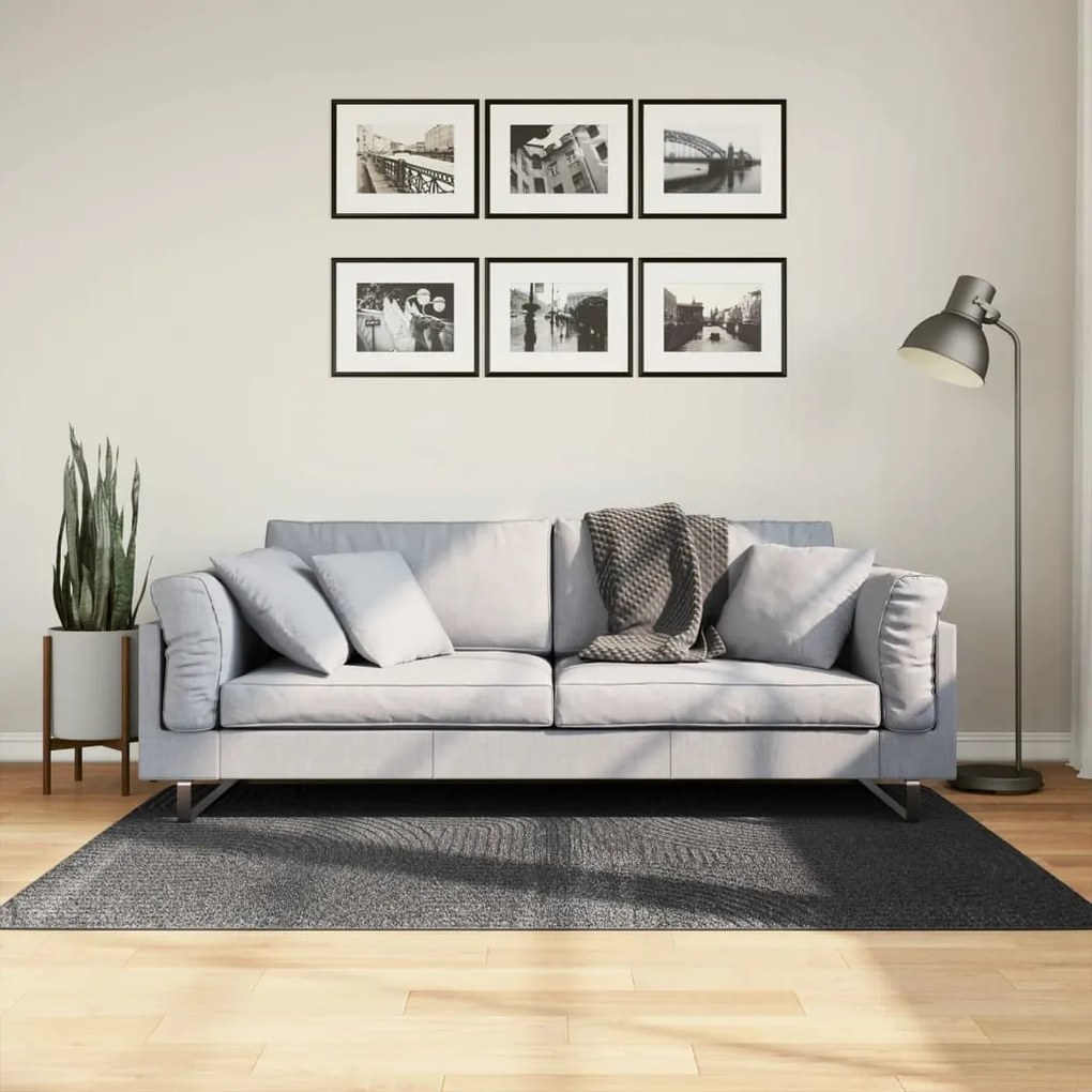 vidaXL Tapete de pelo curto IZA visual escandinavo 120x170cm antracite