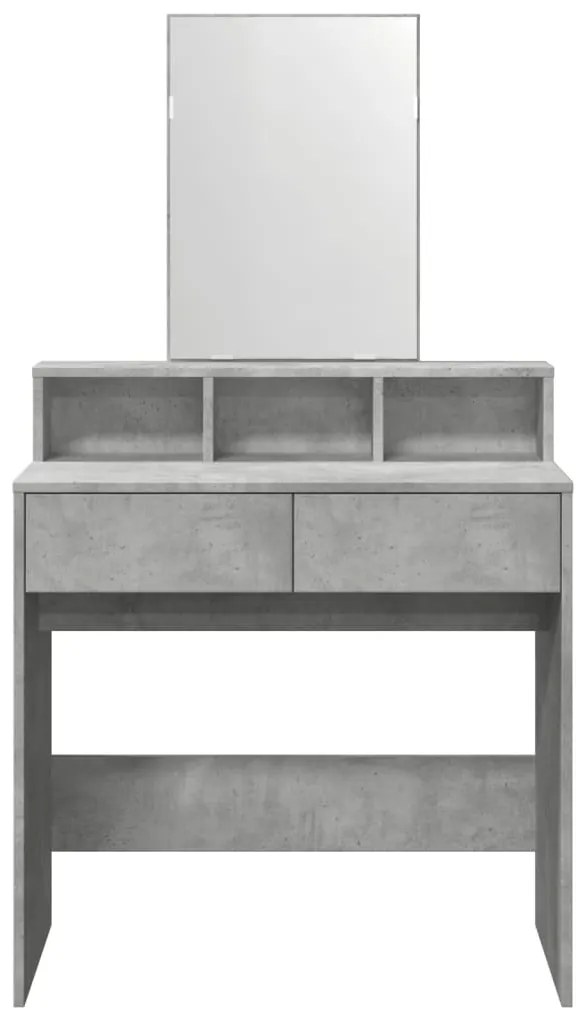 Toucador com espelho 80x41x144,5 cm cinzento cimento