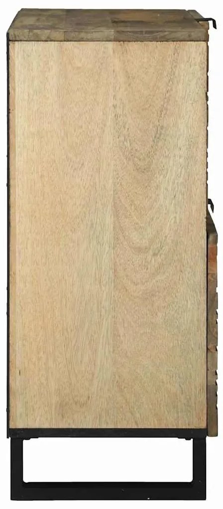 Buffet – 80x33.5x75 cm, Feito de Madeira Sólida de Mogno