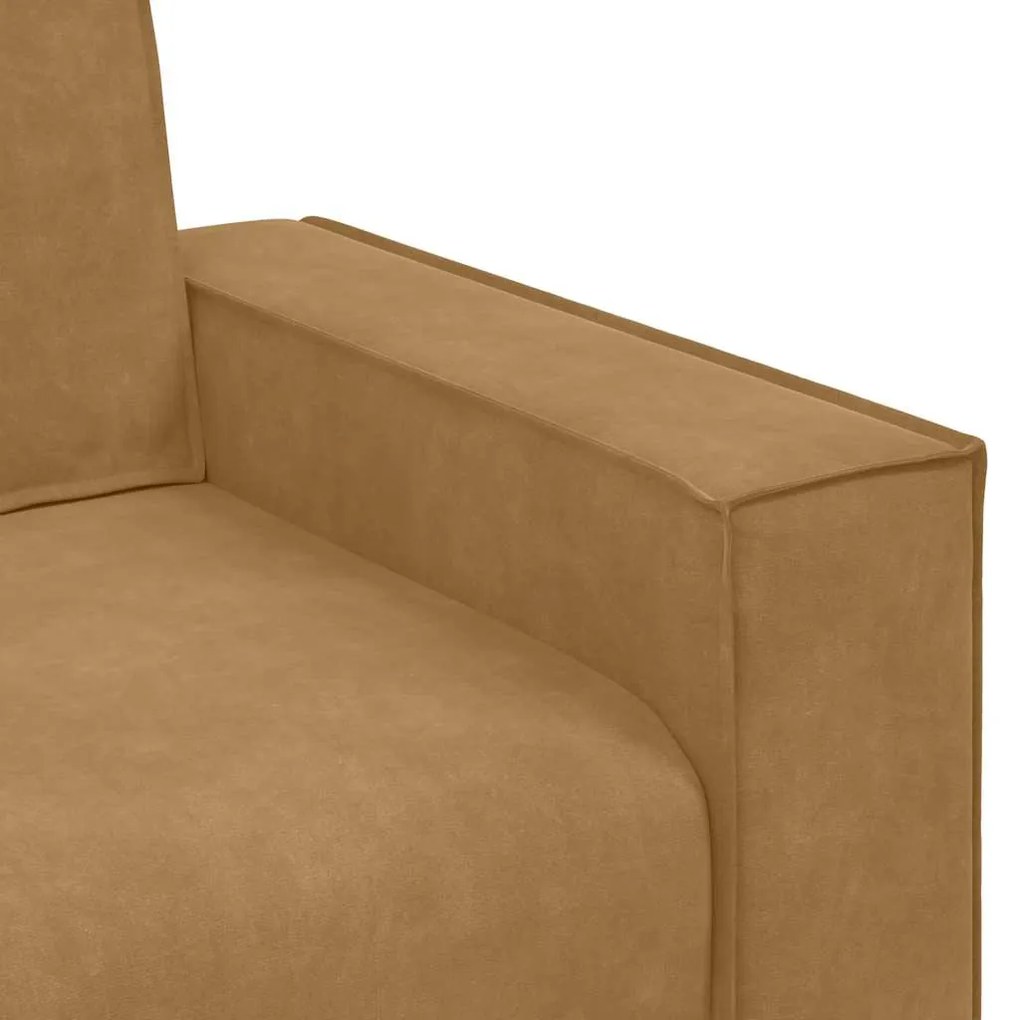 Sofá de 2 lugares veludo 120 cm castanho