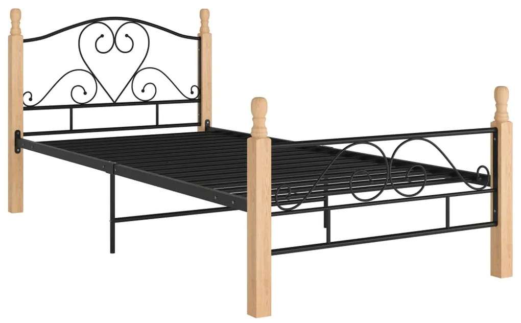 Estrutura de cama 100x200 cm metal preto