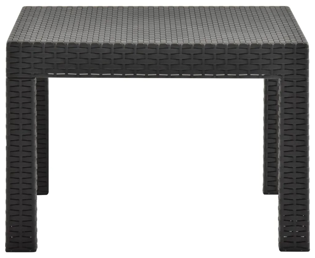 Mesa de jardim 58x58x41 cm vime PP antracite