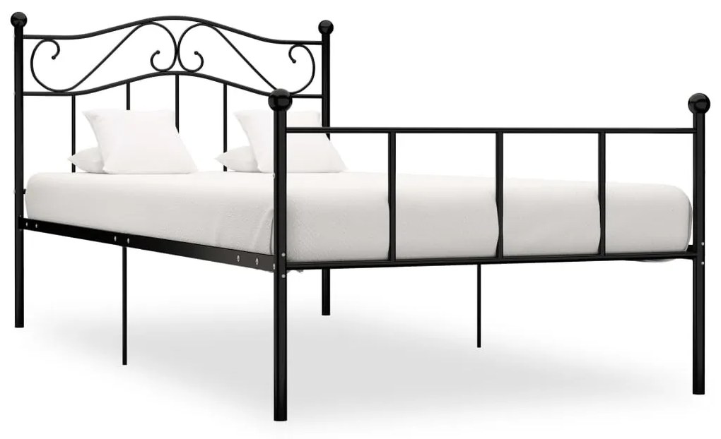 284523 vidaXL Estrutura de cama 90x200 cm metal preto