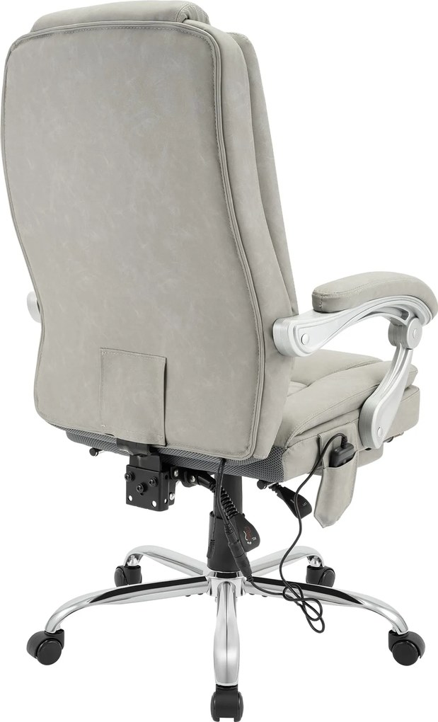 Cadeira de escritório Rubia com função de massagem, cinza
