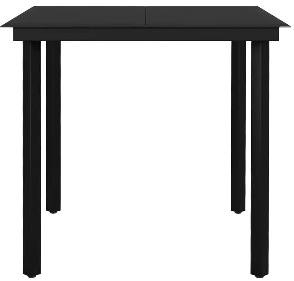3 pcs conjunto de jantar para jardim cinzento-escuro
