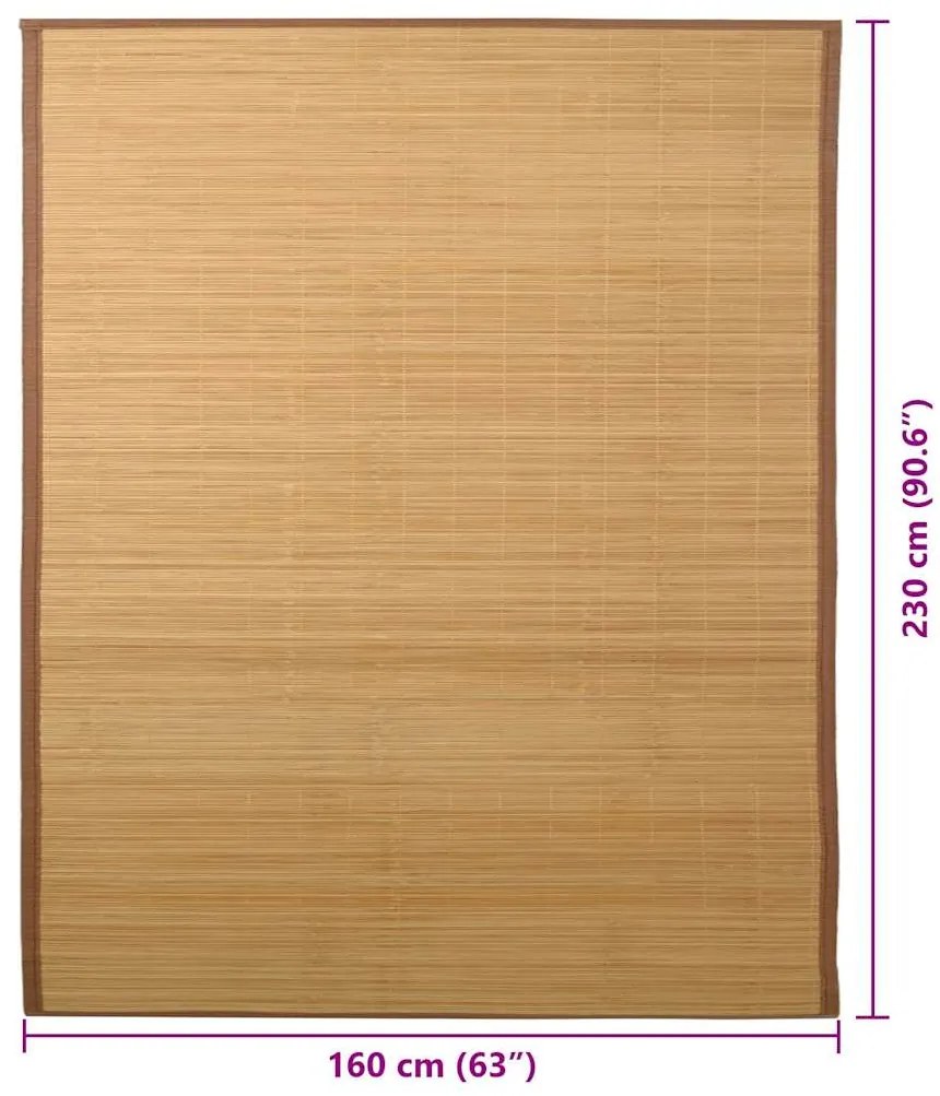 Tapete de bambu 160x230 cm castanho