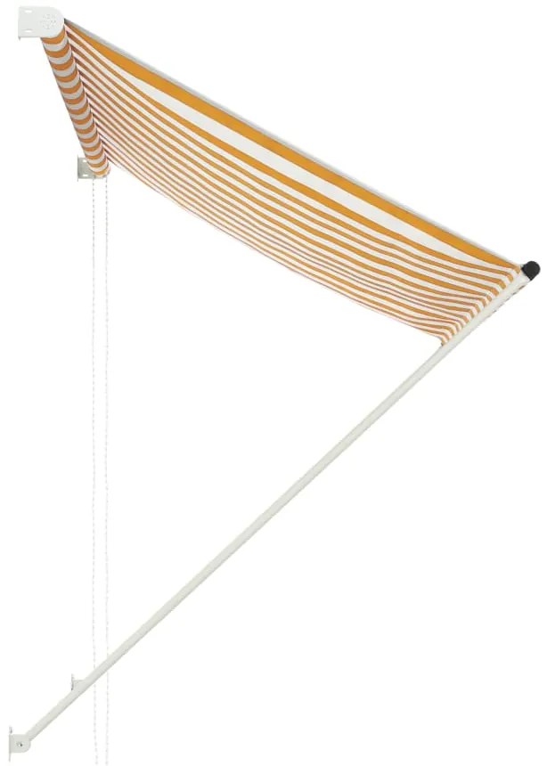 Toldo retrátil 100x150 cm amarelo e branco