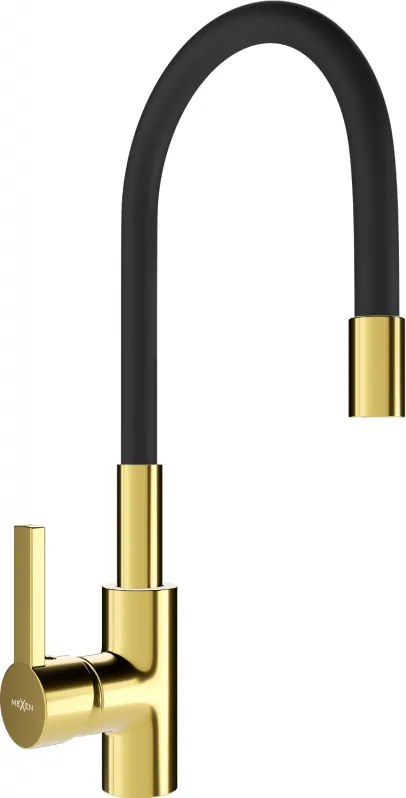 Mexen Flex torneira de cozinha, dourada/preta - 670900-57