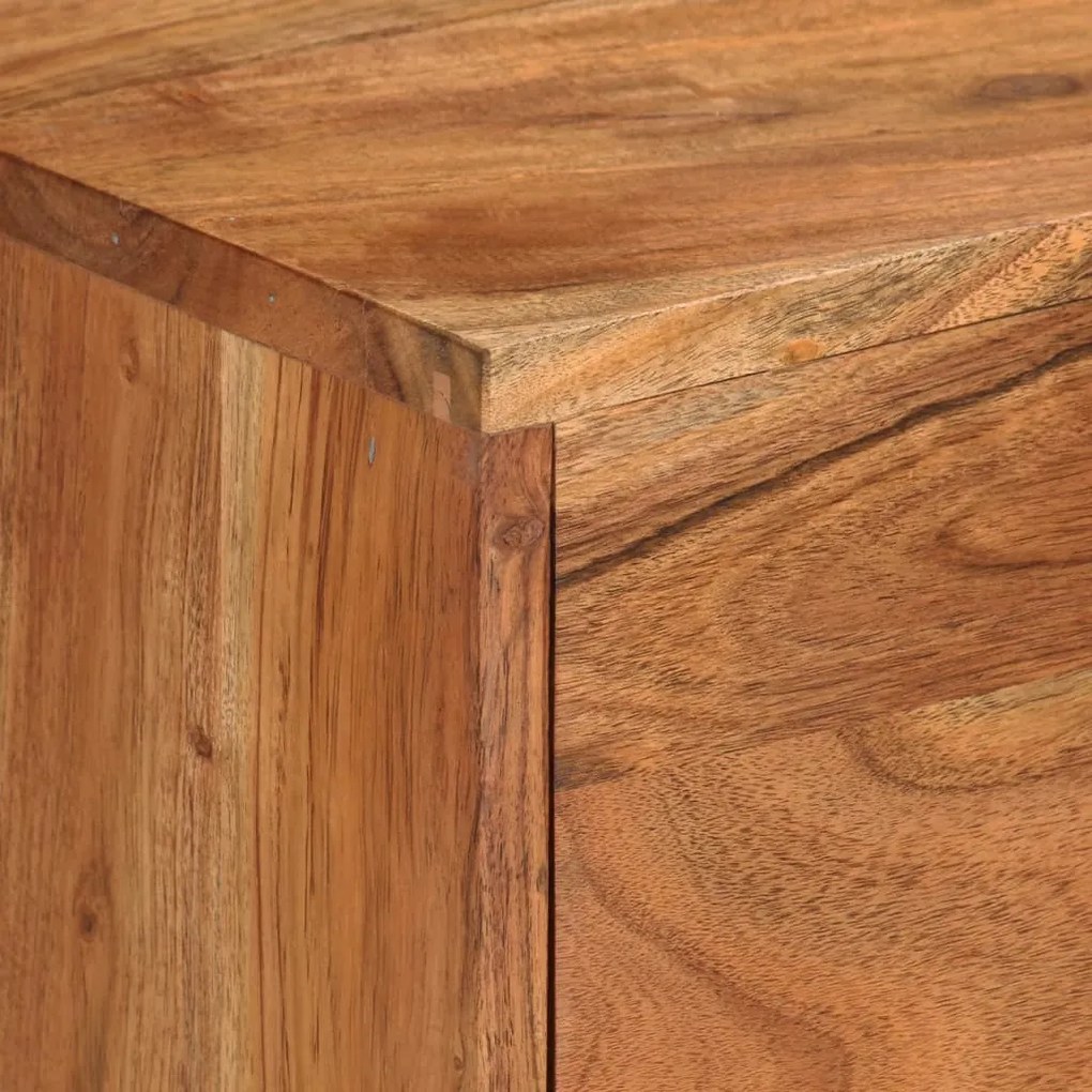 Móvel TV 110x30x50 madeira acácia maciça castanho mel e cinza