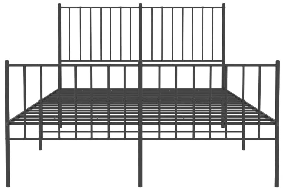 Estrutura de cama com cabeceira e pés 120x190 cm metal preto