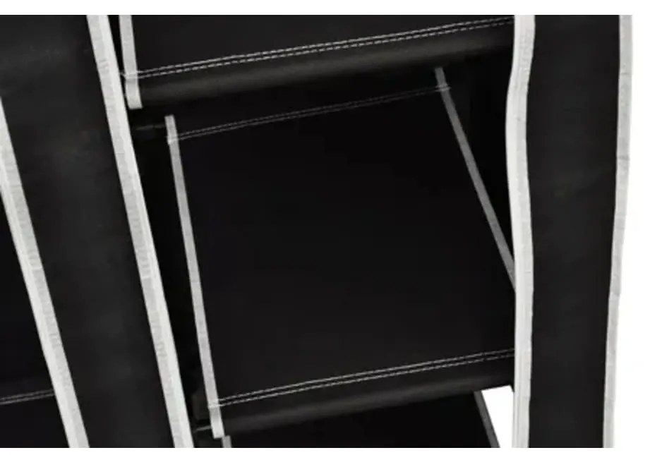 Roupeiro dobrável preto 110 x 45 x 175 cm