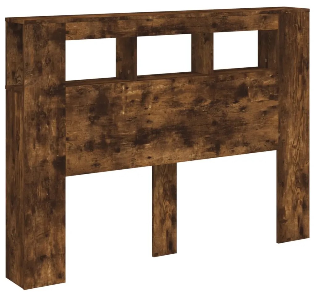 Cabeceira c/ LEDs 140x18,5x103,5 cm carvalho fumado