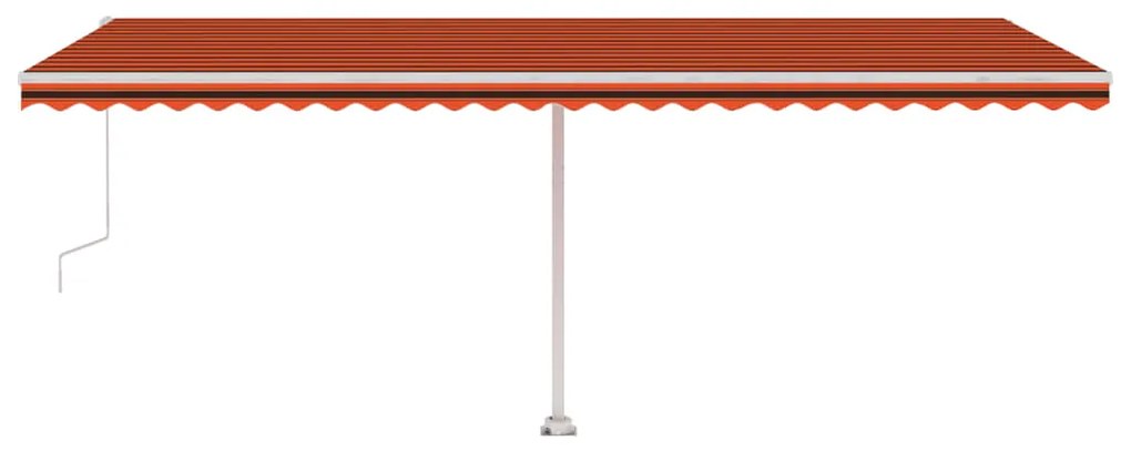 Toldo automático independente 600x350 cm laranja e castanho