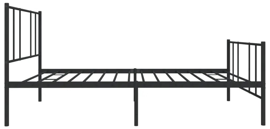 Estrutura de cama com cabeceira e pés 80x200 cm metal preto