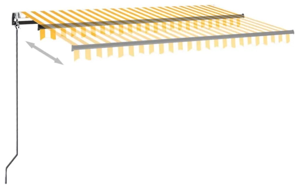 Toldo retrátil automático 400x350 cm amarelo e branco