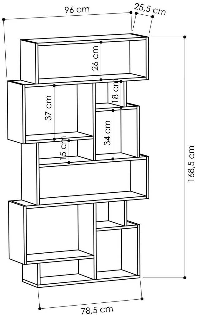 Estante Karmato – Hitit – 96x168,5x25,5 cm
