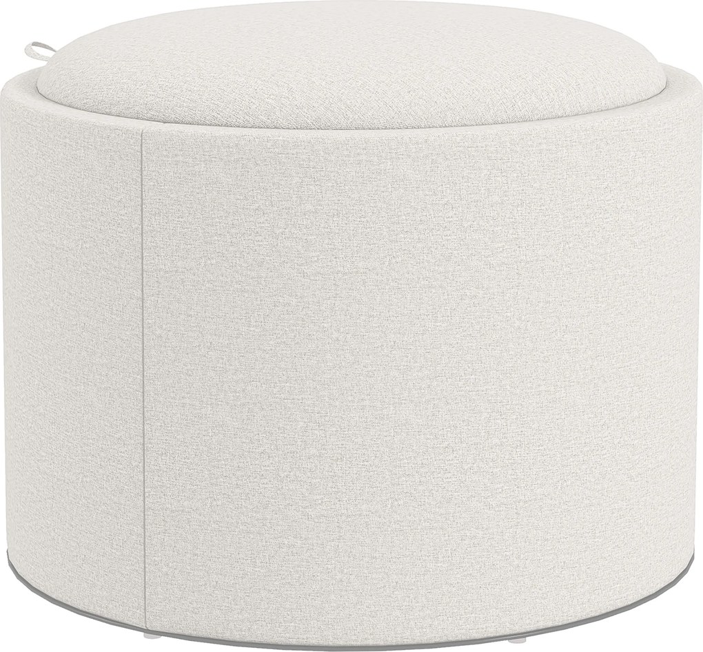 HOMCOM Pufe estofado, linho, armazenamento oculto, tampa reversível, 5 6cm x 56 cm x 42 cm, Creme + Natural | Aosom Portugal