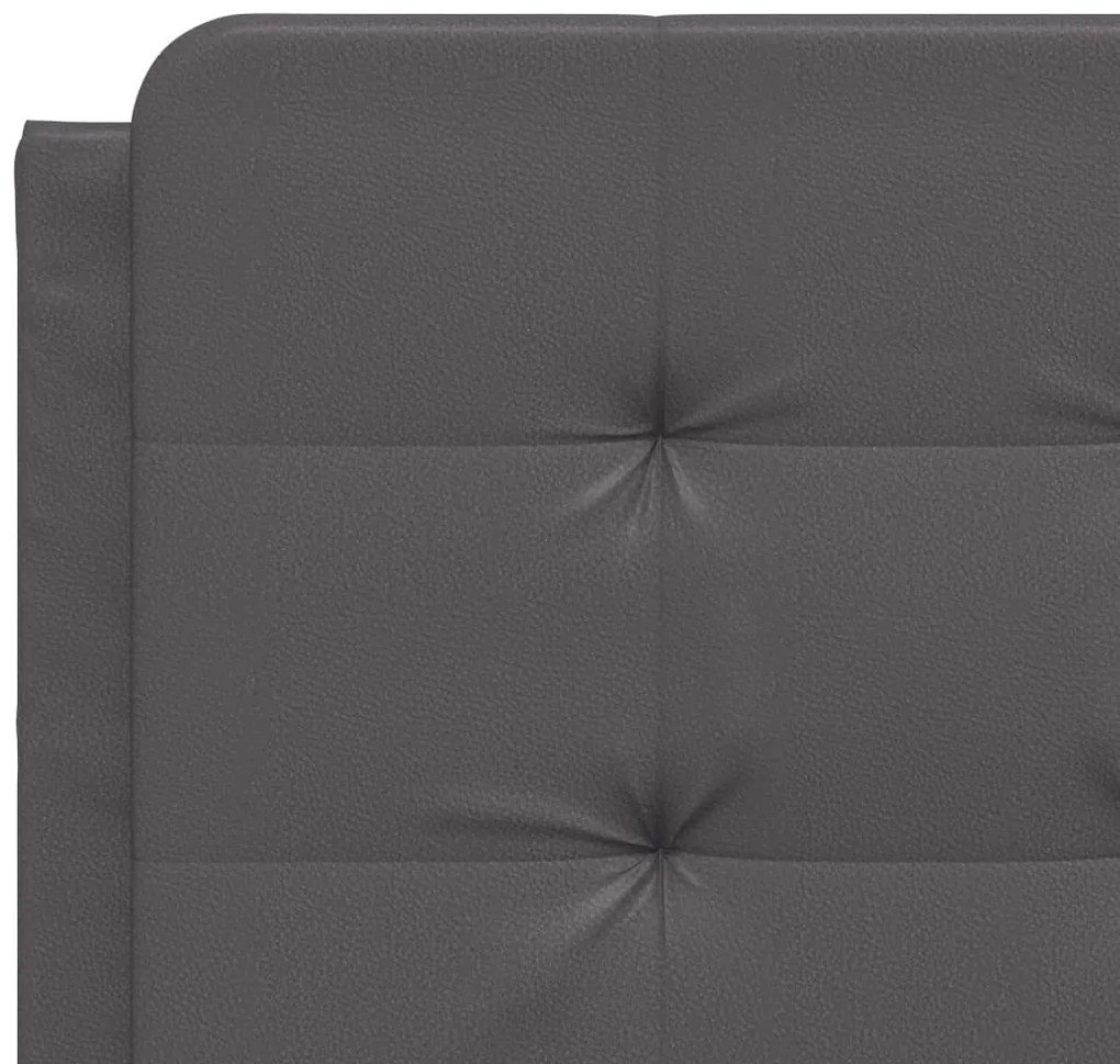 Estrutura de cama c/ luzes LED 120x200cm couro artificial cinza