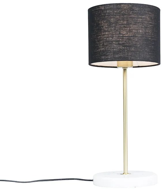 Candeeiro de mesa latão com aba-juro preto 20 cm - Kaso Country / Rústico,Rústico ,Moderno