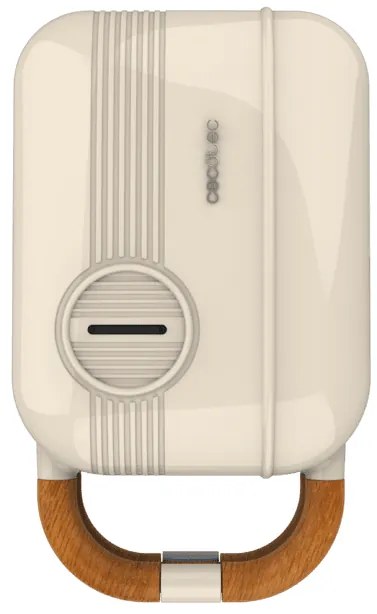 Tostadeira de estilo retro Rock'nToast Retro One Beige com capacidade para uma sanduíche e 3 pares de placas amovíveis