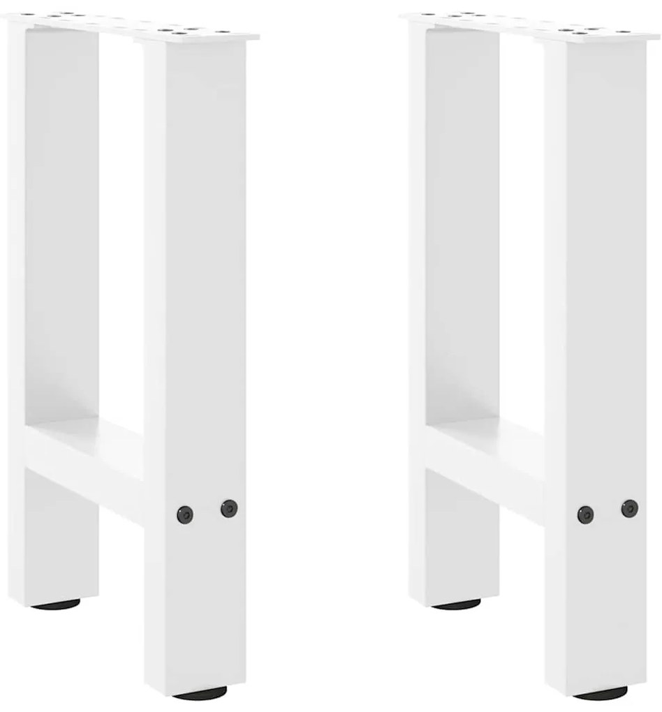 vidaXL Pés para mesa de centro , brancos, 2 peças, 38x(42-43) cm, aço