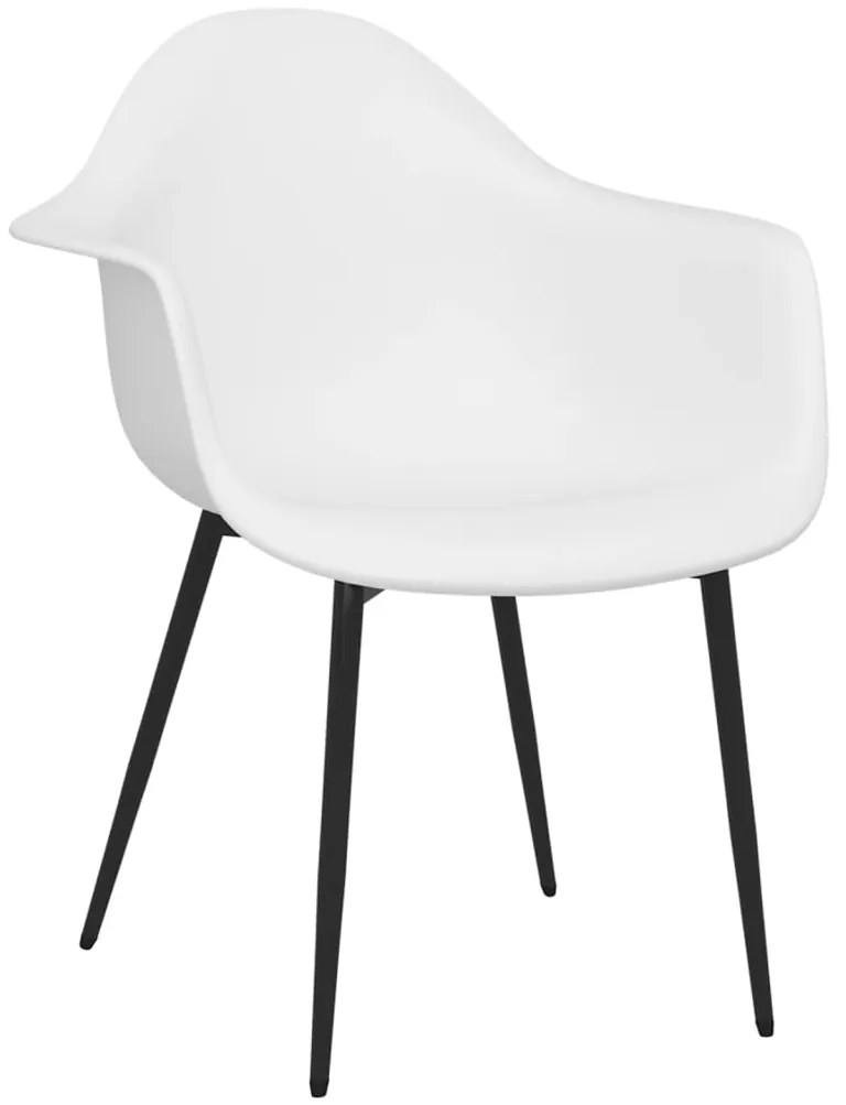 Cadeiras de jantar 4 pcs PP branco