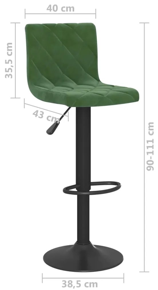 Bancos de bar 2 pcs veludo verde-escuro