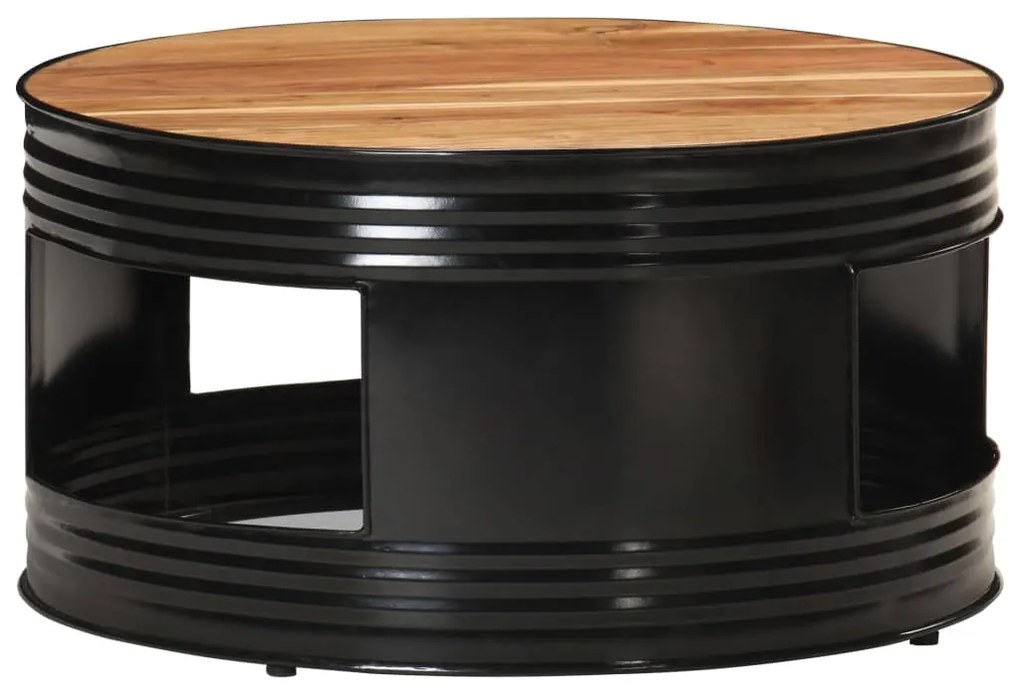 vidaXL Mesa de centro 68x68x36 cm madeira de acácia maciça preto