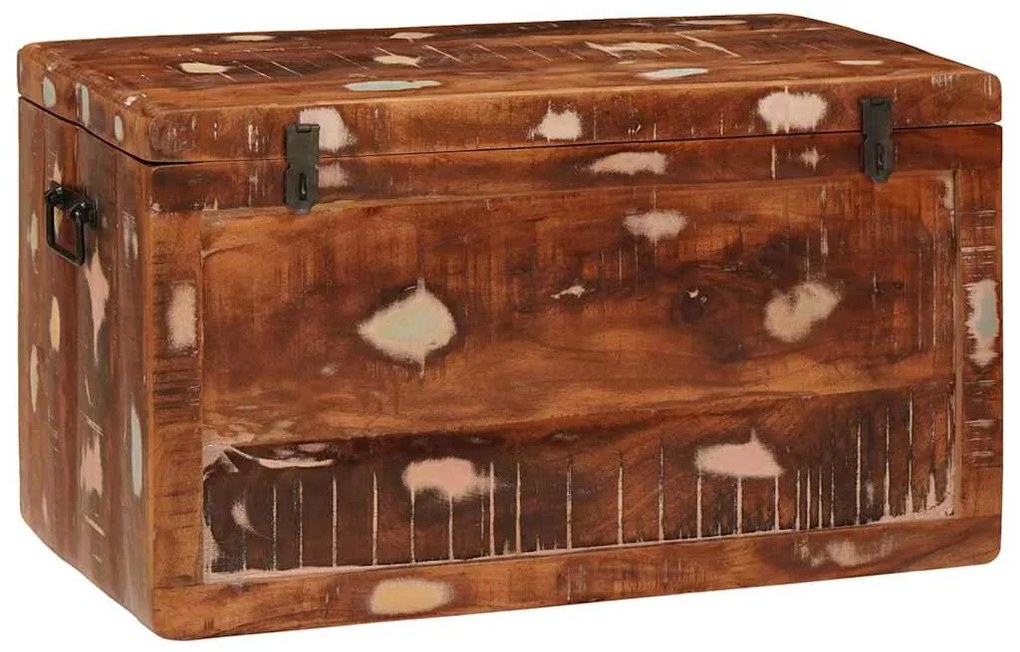 vidaXL Caixa de Armazenamento Castanho Madeira de manga maciça