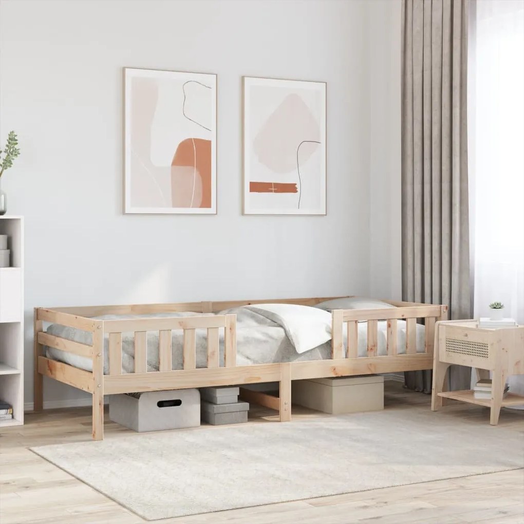 Estrutura de cama sem colchão 80x200 cm madeira de pinho maciça
