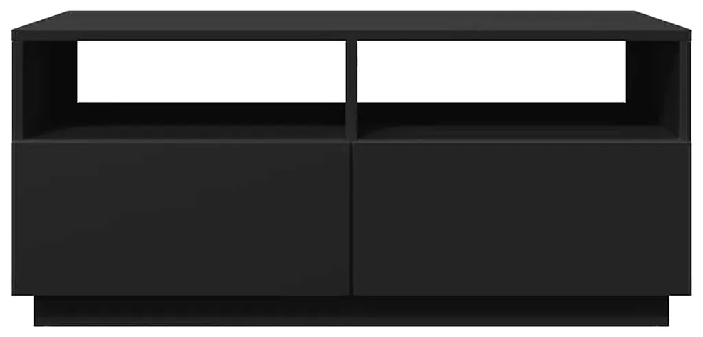 Mesa de centro com luzes LED 90x49x40 cm preto