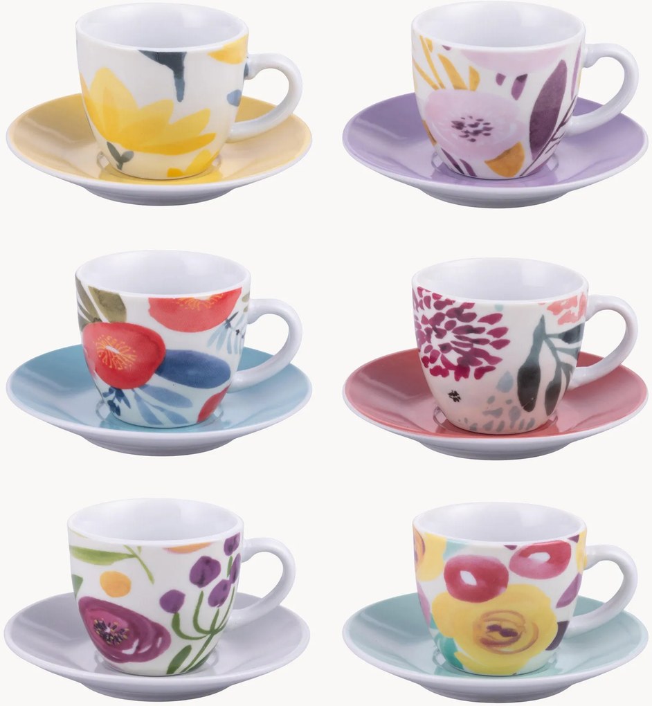 Chávenas de café com pires New Acquerello, conjunto de 12