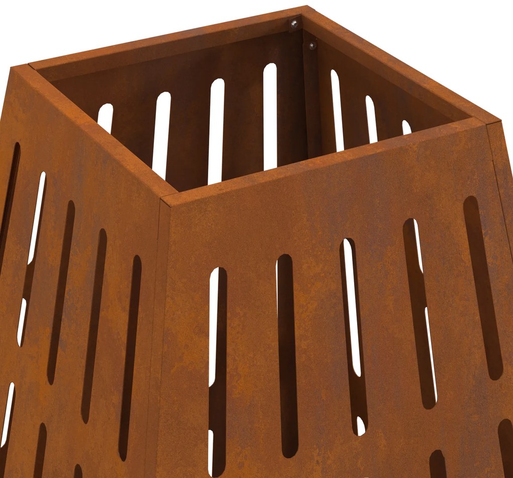 Fogueira Quadrada vidaXL 50x50x70 cm em Aço Envelhecido