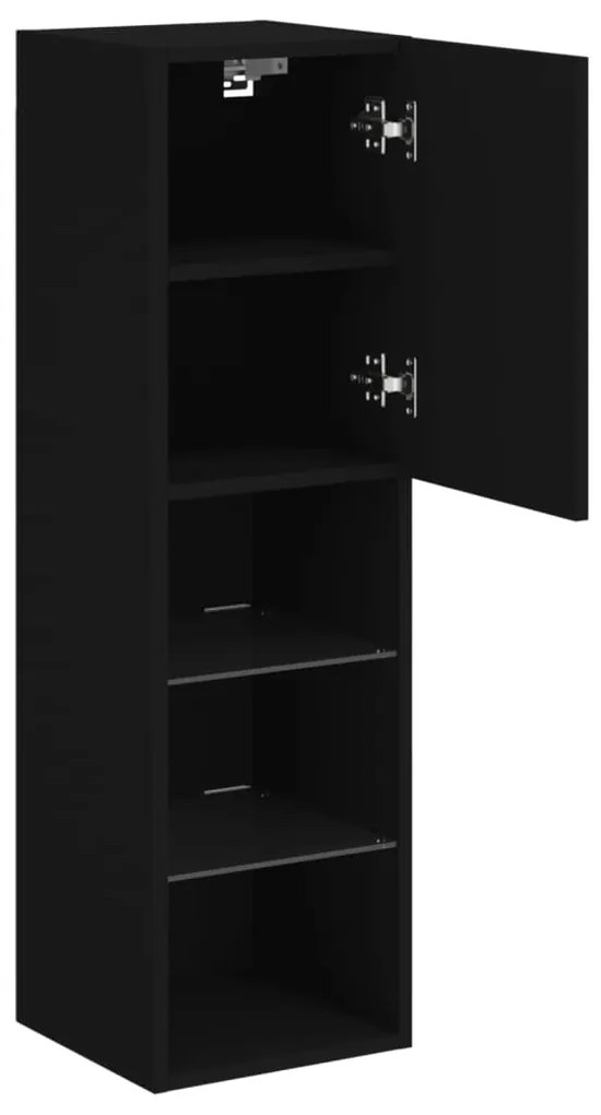 Móvel de TV com luzes LED 30,5x30x102 cm preto